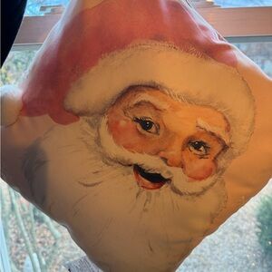 NWT Festive Pink Santa Claus Holiday Pillow